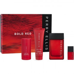 Perry Ellis Bold Red Eau De Toilette Spray For Men 3.4 Oz Gift Set 4 Pc. Set