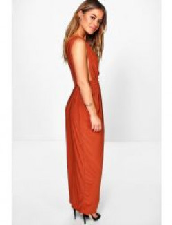 Petite Plunge Drape Maxi Dress, size 6