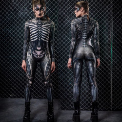 PhoneSoap Overalls For Women Casual Summer Halloween Bodysuit Skeleton Printed Jumpsuit Black