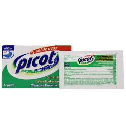 Picot Sal de Uvas, Effervescent Powder for Solution, Antacid, Assists you in Relieving Heartburn, Reflux, Stomach Heaviness, Neutralizes Stomach Acid, 12 Count.