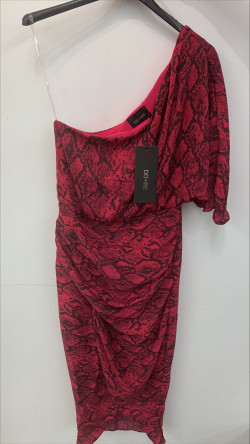 Pink Leopard Print | One Shoulder Dress | Small