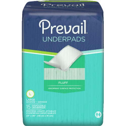 Prevail Fluff Disposable Underpad - 17" X 24" - Blue