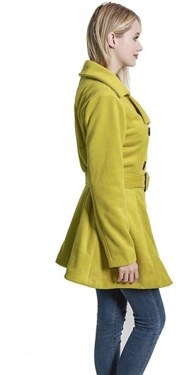 KENGURU COVE Women's Wool Trench Coat Lapel Wrap