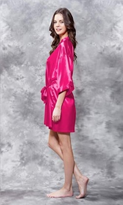 ELOVER Women's Satin Kimono Bathrobe