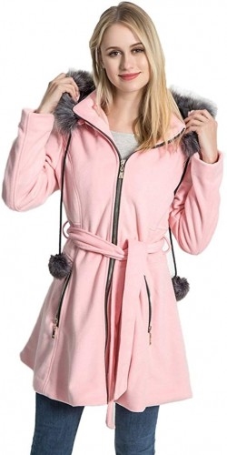 Removable Fur Collar Women's Wool Trench Coat | KENGURU COVE