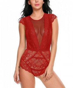 ELOVER Women Teddy Sexy Lingerie Sleepwear | Red