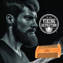 Viking Revolution Wooden Beard Comb & Case