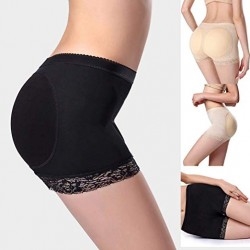 Black Buttocks Pads Short Leggings For Women's