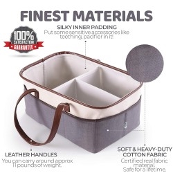 Baby Diaper Caddy Organizer by Oranzer (Grey)