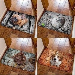IEnkidu Modern Cute 3D Animal Print Square Shape Non-Slip Home Mat Bathroom Entry Rugs Carpet Mat Puzzle Play Mats