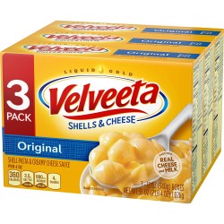 Velveeta Original Shells & Cheese Dinner |12 oz Boxes, Pack of 3