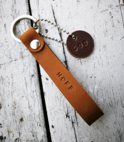 Custom Genuine Leather Key Chain With Engraved Name