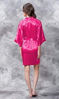 ELOVER Women's Satin Kimono Bathrobe