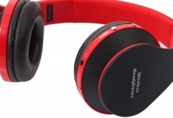 Bluetooth Headphones Over Ear ,Hi-Fi Sterio,Foldable,Wired Mode for iphone/ipad,pc(red)