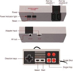 Detailorpin Retro Built-in Classic Games Dual Gamepad Gaming Player (US 4 Buttons)