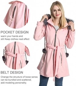 Removable Fur Collar Women's Wool Trench Coat | KENGURU COVE