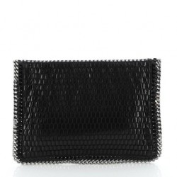 Stella McCartney Falabella Fold Over Clutch Mesh and Faux Patent