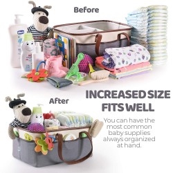 Baby Diaper Caddy Organizer by Oranzer (Grey)