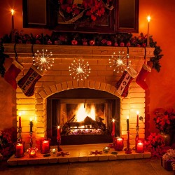 EAMBRITE 3PK 8” Diameter LED Fairy Starburst Branch Light with 180 Warm White Decorative Home Xmas Wedding