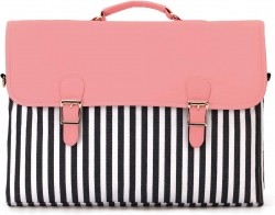Laptop Bag 13.3 Inch - for Women Shoulder Messenger- Laptop Computer Case (Stripe Pink)