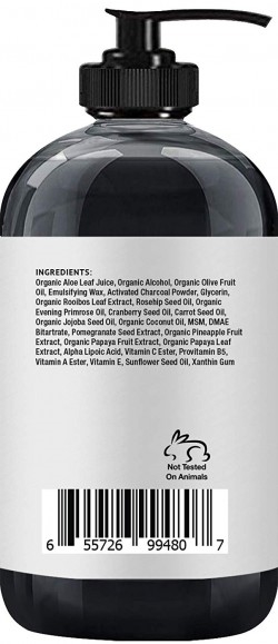 Majestic Pure Charcoal Facial Cleanser - Detoxifying, Deep Pore Cleansing, and Revitalizing - Oily, Dry & Sensitive Skin Face Cleanser with Natural Ingredients