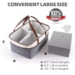 Baby Diaper Caddy Organizer by Oranzer (Grey)