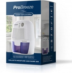 Pro Breeze Electric Mini Dehumidifier, 1200 Cubic Feet (150 sq ft), Compact and Portable for High Humidity in Home, Kitchen, Bedroom, Bathroom, Basement, Caravan, Office, RV, Garage with Auto Shut Off