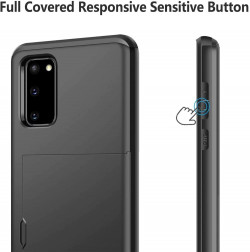 Protective Credit Card Slot case For Samsung Galaxy S20 S21 Plus Note20 Ultra FE 5G Case with Card Holder Hard Protective Cover