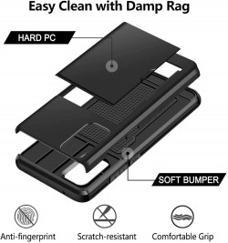 Protective Credit Card Slot case For Samsung Galaxy S20 S21 Plus Note20 Ultra FE 5G Case with Card Holder Hard Protective Cover
