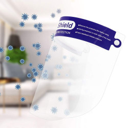 Protective Full Face Shield, Reusable Crystal Clear Face Visor with Anti-Fog Coating.