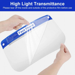 Protective Full Face Shield, Reusable Crystal Clear Face Visor with Anti-Fog Coating.
