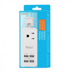 Reiko Universal 4-port USB AC Travel Wall Charger 4A 5V - White