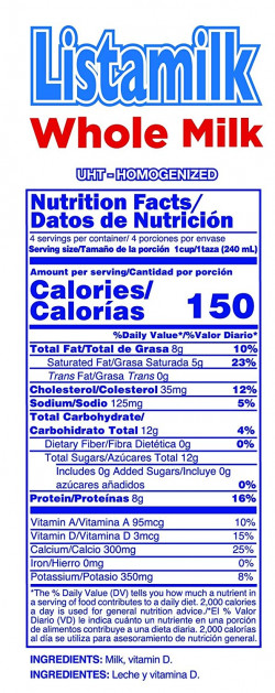 RICA Listamilk Whole Milk 32 Oz