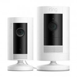 Ring Security Camera Bundle With Wired Indoor Cam And Battery Powered Stick Up Cam