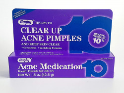 Rugby Benzoyl Peroxide Acne Medication Gel 10%, 1.5 Oz