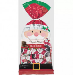 Russell Stover Holiday Milk Chocolate Santa Tie Bag, 10 Oz.
