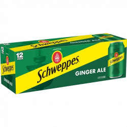 Schweppes Caffeine-Free Ginger Ale, 12 fl oz, 12 Count