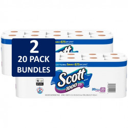 Scott 1000 Toilet Paper, 40 Rolls, 40,000 Sheets