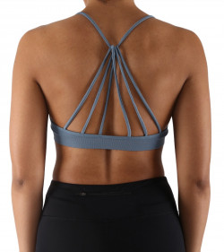 2 For 15 BLACK/BLUE Women Yoga Sexy Padded Sports Bra