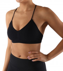 2 For 15 BLACK/BLUE Women Yoga Sexy Padded Sports Bra