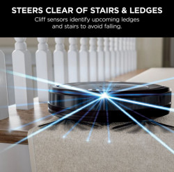 Shark ION Robot Vacuum, Wi-Fi Connected, Works With Google Assistant, Multi-Surface Cleaning, Carpets, Hard Floors, Black (RV754)