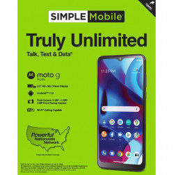 Simple Mobile Motorola Moto G Pure (2021), 32GB, Blue- Prepaid Smartphone