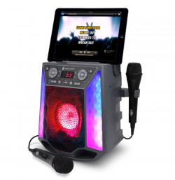 Singing Machine Shine Duets With Voice Assistant Bluetooth Stand Alone Karaoke Machine, SML2250, Black