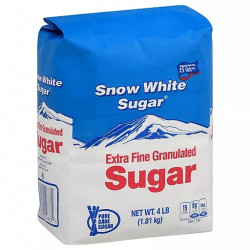 Snow White Sugar Extra Fine Granulated, 4 Lb.