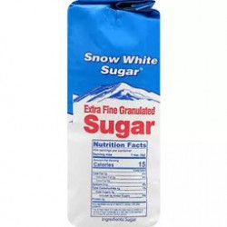 Snow White Sugar Extra Fine Granulated, 4 Lb.