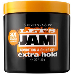 SoftSheen-Carson Let's Jam! Shining And Conditioning Hair Gel By Dark And Lovely, Extra Hold, All Hair Types, Styling Gel Great For Braiding, Twisting & Smooth Edges, Extra Hold, 4.4 Oz