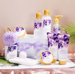 Spa Bath Gift Sets For Women, 11 Pcs Lavender Scent Gift Baskets, Holiday Vanlentines Beauty Gifts