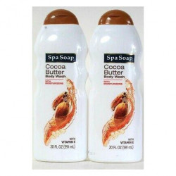 Spa Soap 20 Oz Cocoa Butter With Vitamin E Moisturizing Body Wash "2 Pack"