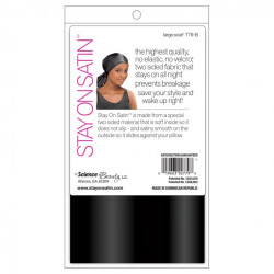 Stay on Satin Large Scarf, Black, 1 Count