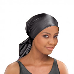 Stay on Satin Large Scarf, Black, 1 Count